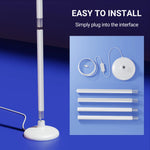 RGBIC smart LED corner floor lamp with app control, customizable colors, music sync effects, and modern ambient lighting for bedrooms and living rooms.