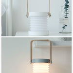 Foldable USB rechargeable LED night light and portable lantern lamp with touch dimming for bedroom and home décor