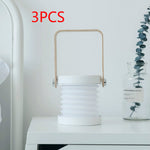 Foldable USB rechargeable LED night light and portable lantern lamp with touch dimming for bedroom and home décor
