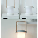 Foldable USB rechargeable LED night light and portable lantern lamp with touch dimming for bedroom and home décor