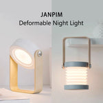 Foldable USB rechargeable LED night light and portable lantern lamp with touch dimming for bedroom and home décor